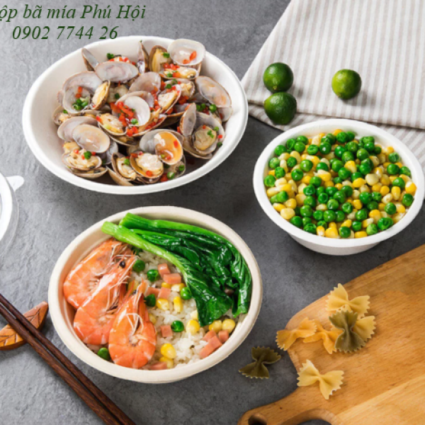 Tô bã mía nắp PP 350ml